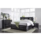 Miroir HomeStock Black Mirror avec cadre en bois élégant Grand miroir moderne pour commode de chambre ou affichage mural