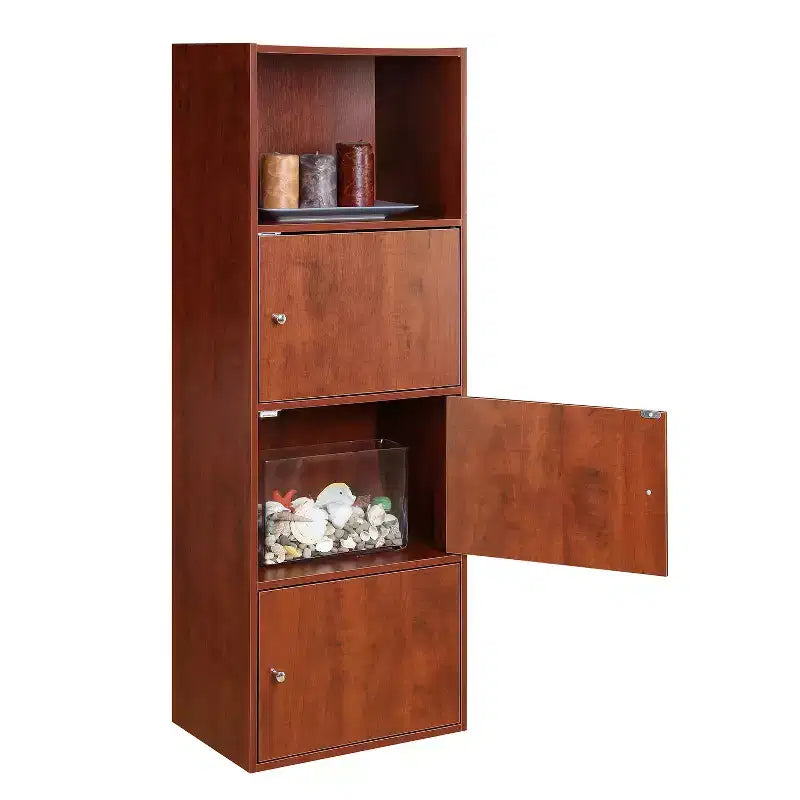 Armoires de rangement utilitaires HomeStock en bois de bouleau de 91 cm de hauteur et 61 cm de largeur, avec 1 porte et 2 étagères