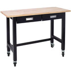 Okak Bureau de 122/152 cm de large à hauteur réglable, bureau debout avec roulettes en métal, bureau d'ordinateur pour salon, atelier, bureau