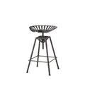 HomeRoots Bronze Iron Backless Adjustable Height Swivel Bar Chair