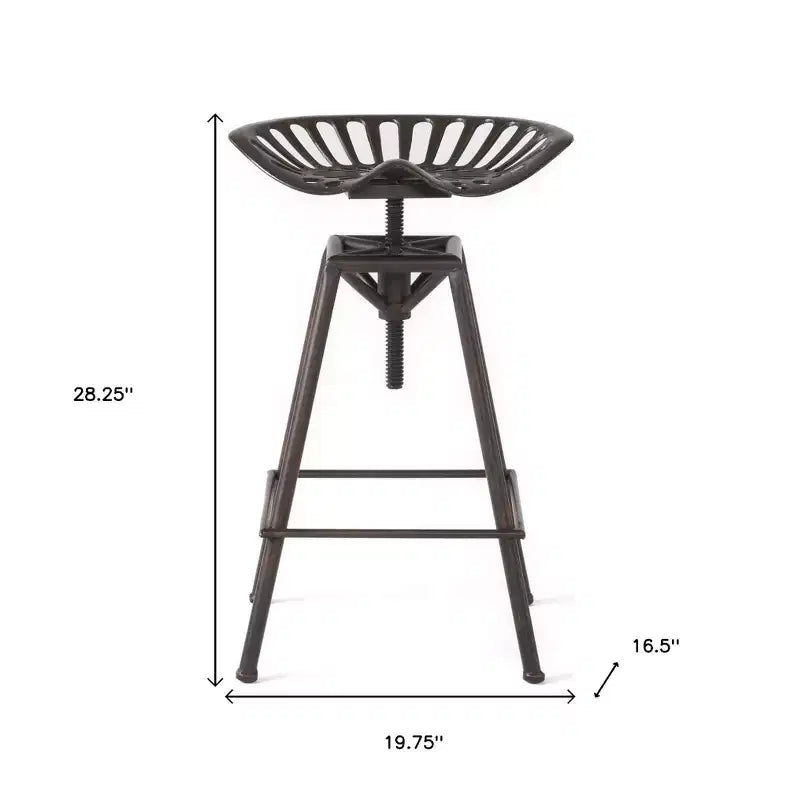 Tabouret de bar pivotant HomeRoots Bronze Iron sans dossier et réglable en hauteur