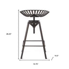 Tabouret de bar pivotant HomeRoots Bronze Iron sans dossier et réglable en hauteur