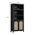 Bibliothèques et étagères rustiques avec portes, bibliothèques en bois à 3 étagères avec armoires, étagères de rangement de 70 cm de haut sur pied pour chambre à coucher