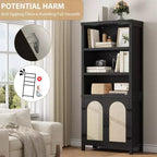 Bibliothèques et étagères rustiques avec portes, bibliothèques en bois à 3 étagères avec armoires, étagères de rangement de 70 cm de haut sur pied pour chambre à coucher