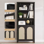 Bibliothèques et étagères rustiques avec portes, bibliothèques en bois à 3 étagères avec armoires, étagères de rangement de 70 cm de haut sur pied pour chambre à coucher