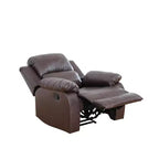 Fauteuil inclinable électrique MAYEERTY, Fauteuil inclinable électrique en cuir respirant avec dossier réglable pour salon, Marron