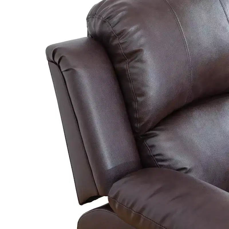 Fauteuil inclinable électrique MAYEERTY, Fauteuil inclinable électrique en cuir respirant avec dossier réglable pour salon, Marron