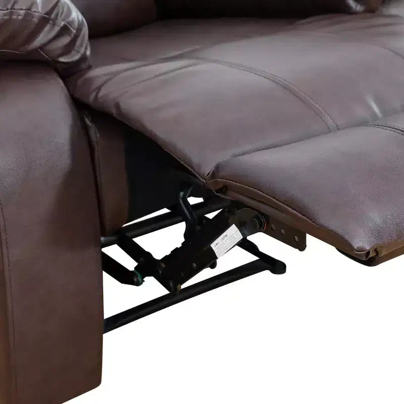 Fauteuil inclinable électrique MAYEERTY, Fauteuil inclinable électrique en cuir respirant avec dossier réglable pour salon, Marron