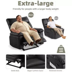 27 fauteuils inclinables surdimensionnés en cuir PU avec rembourrage éponge 1,5X (pour adultes, salon/chambre)