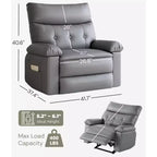27 fauteuils inclinables surdimensionnés en cuir PU avec rembourrage éponge 1,5X (pour adultes, salon/chambre)