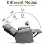 27 fauteuils inclinables surdimensionnés en cuir PU avec rembourrage éponge 1,5X (pour adultes, salon/chambre)