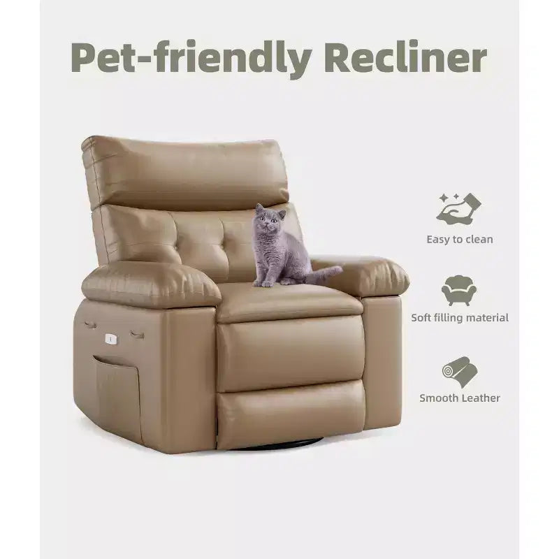 27 fauteuils inclinables surdimensionnés en cuir PU avec rembourrage éponge 1,5X (pour adultes, salon/chambre)