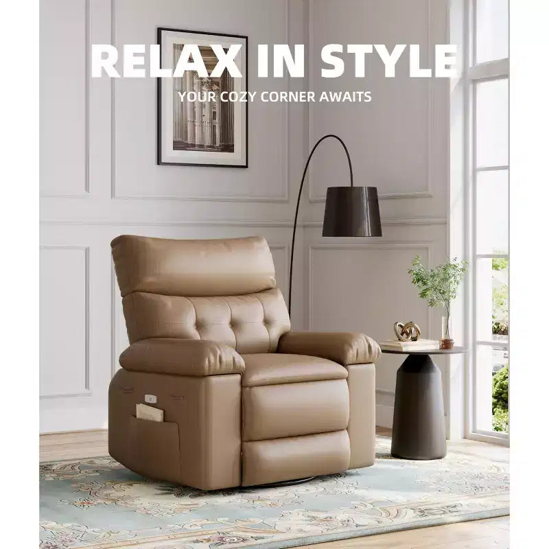 27 fauteuils inclinables surdimensionnés en cuir PU avec rembourrage éponge 1,5X (pour adultes, salon/chambre)