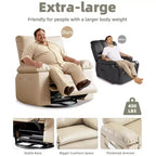 27 fauteuils inclinables surdimensionnés en cuir PU avec rembourrage éponge 1,5X (pour adultes, salon/chambre)