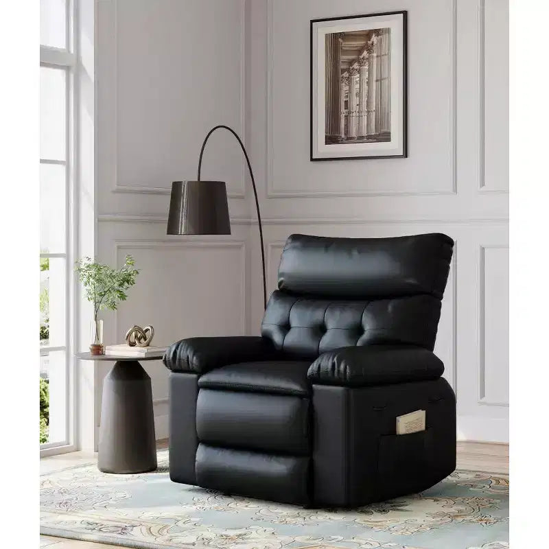 27 fauteuils inclinables surdimensionnés en cuir PU avec rembourrage éponge 1,5X (pour adultes, salon/chambre)