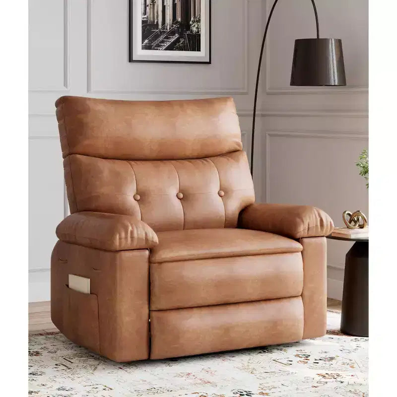 27 fauteuils inclinables surdimensionnés en cuir PU avec rembourrage éponge 1,5X (pour adultes, salon/chambre)