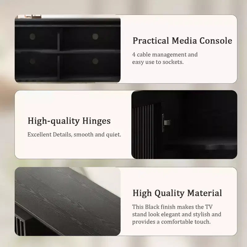 JVNOXK 78.7-110 Meuble TV extensible pour téléviseurs de 55 pouces et plus, meuble TV moderne, centre de divertissement avec rangement