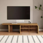 JVNOXK 78.7-110 Meuble TV extensible pour téléviseurs de 55 pouces et plus, meuble TV moderne, centre de divertissement avec rangement