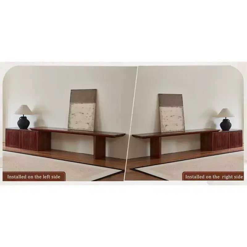 JVNOXK 78.7-110 Meuble TV extensible pour téléviseurs de 55 pouces et plus, meuble TV moderne, centre de divertissement avec rangement