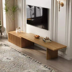 JVNOXK 78.7-110 Meuble TV extensible pour téléviseurs de 55 pouces et plus, meuble TV moderne, centre de divertissement avec rangement