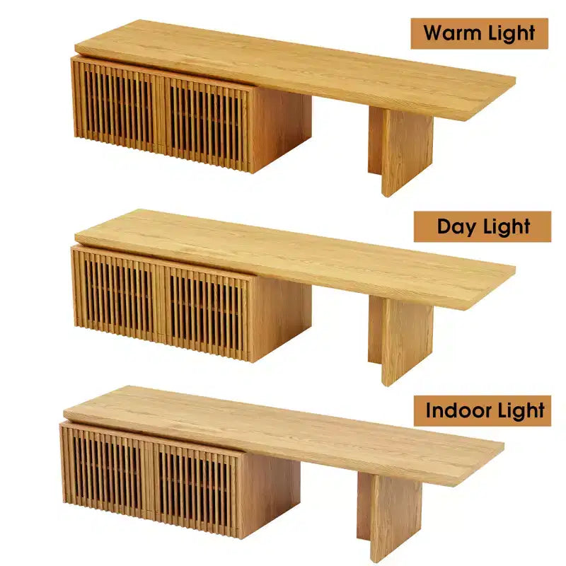 JVNOXK 78.7-110 Meuble TV extensible pour téléviseurs de 55 pouces et plus, meuble TV moderne, centre de divertissement avec rangement