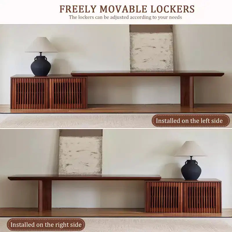 JVNOXK 78.7-110 Meuble TV extensible pour téléviseurs de 55 pouces et plus, meuble TV moderne, centre de divertissement avec rangement