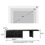 JVNOXK 78.7-110 Meuble TV extensible pour téléviseurs de 55 pouces et plus, meuble TV moderne, centre de divertissement avec rangement