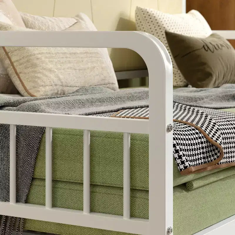 Lit de repos VECELO avec lit gigogne, cadre de lit avec tête de lit de rangement et station de charge, lit de repos-canapé avec support solide pour salon ou chambre à coucher