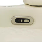 Canapé de relaxation électrique MAYEERTY, causeuse 2 places en cuir avec port USB, rangement et porte-gobelets pour salon, blanc