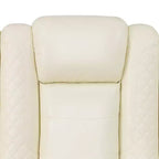 Canapé de relaxation électrique MAYEERTY, causeuse 2 places en cuir avec port USB, rangement et porte-gobelets pour salon, blanc