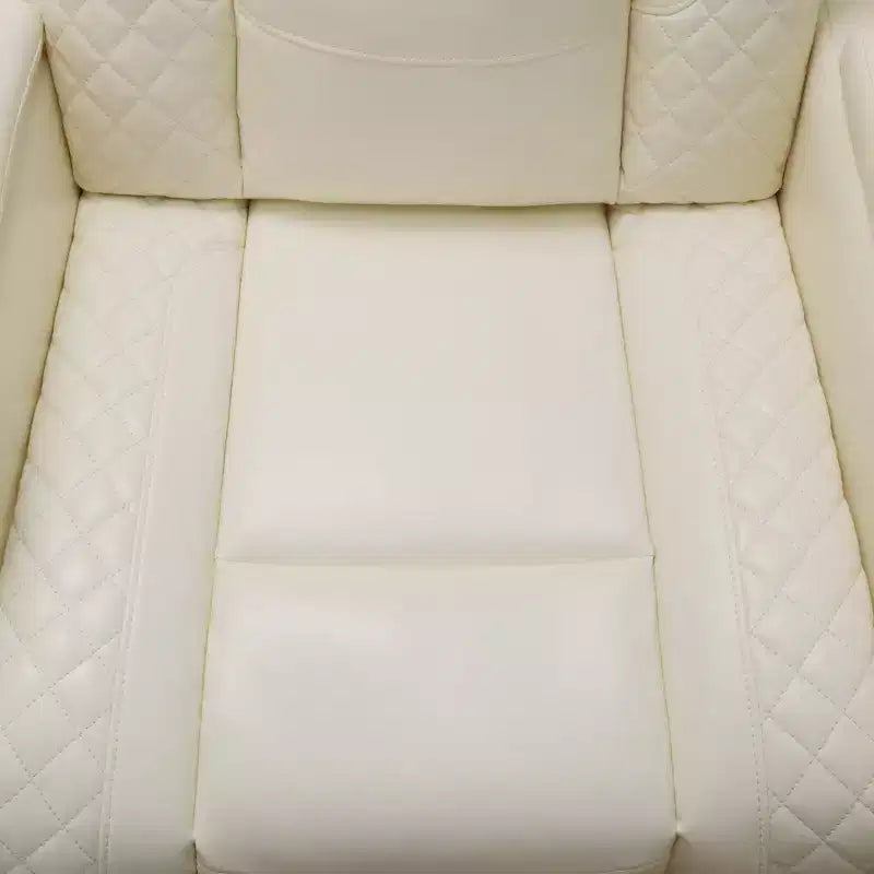Canapé de relaxation électrique MAYEERTY, causeuse 2 places en cuir avec port USB, rangement et porte-gobelets pour salon, blanc