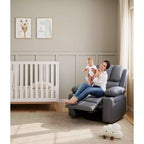 Fauteuil inclinable électrique surdimensionné Fauteuil de massage pivotant à 360° avec chauffage et porte-gobelet pour salon/chambre/crèche