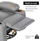 Fauteuil inclinable électrique surdimensionné Fauteuil de massage pivotant à 360° avec chauffage et porte-gobelet pour salon/chambre/crèche