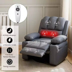 Fauteuil inclinable électrique surdimensionné Fauteuil de massage pivotant à 360° avec chauffage et porte-gobelet pour salon/chambre/crèche