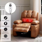 Fauteuil inclinable électrique surdimensionné Fauteuil de massage pivotant à 360° avec chauffage et porte-gobelet pour salon/chambre/crèche