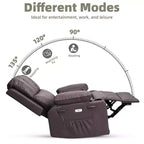 Fauteuil inclinable électrique surdimensionné Fauteuil de massage pivotant à 360° avec chauffage et porte-gobelet pour salon/chambre/crèche