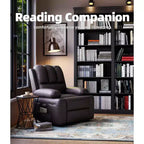Fauteuil inclinable électrique surdimensionné Fauteuil de massage pivotant à 360° avec chauffage et porte-gobelet pour salon/chambre/crèche