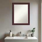 Miroir Mural de Salle de Bain Encadré Amanti Art Dalat avec Cadre Biseauté d'un Demi-Pouce
