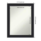 Miroir Mural de Salle de Bain Encadré Amanti Art Dalat avec Cadre Biseauté d'un Demi-Pouce