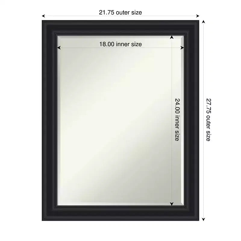 Miroir Mural de Salle de Bain Encadré Amanti Art Dalat avec Cadre Biseauté d'un Demi-Pouce