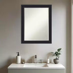 Miroir Mural de Salle de Bain Encadré Amanti Art Dalat avec Cadre Biseauté d'un Demi-Pouce