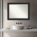 Miroir Mural de Salle de Bain Encadré Amanti Art Dalat avec Cadre Biseauté d'un Demi-Pouce