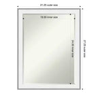 Miroir mural de salle de bain encadré Amanti Art Maya avec biseau d'un demi-pouce