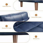 Canapé 3 places, Canapé large de 210 cm en similicuir avec coussins à ressorts, Canapé moderne avec sièges profonds et 2 coussins de dossier amovibles, pour salon