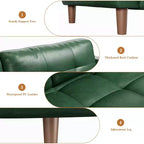Canapé 3 places, Canapé large de 210 cm en similicuir avec coussins à ressorts, Canapé moderne avec sièges profonds et 2 coussins de dossier amovibles, pour salon