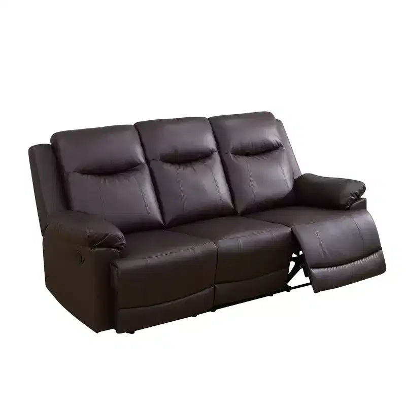 MAYEERTY Canapé inclinable, fauteuil inclinable 3 places en cuir semi-PU respirant avec dossiers réglables pour salon, marron