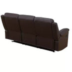 MAYEERTY Canapé inclinable, fauteuil inclinable 3 places en cuir semi-PU respirant avec dossiers réglables pour salon, marron