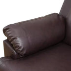 MAYEERTY Canapé inclinable, fauteuil inclinable 3 places en cuir semi-PU respirant avec dossiers réglables pour salon, marron