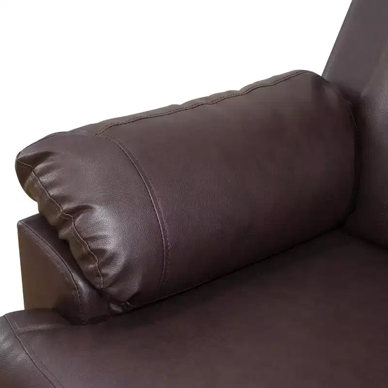 MAYEERTY Canapé inclinable, fauteuil inclinable 3 places en cuir semi-PU respirant avec dossiers réglables pour salon, marron