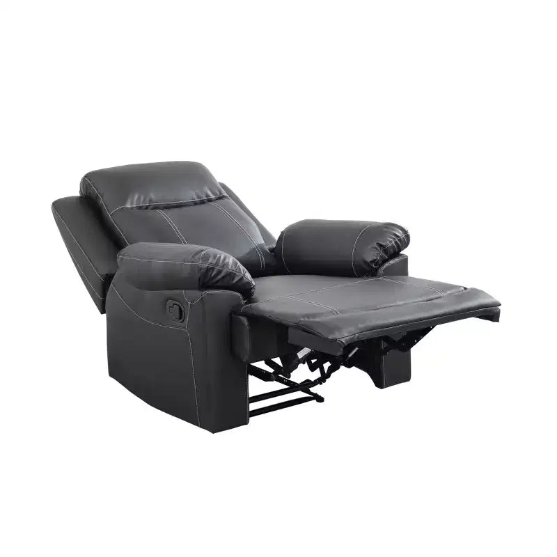 MAYEERTY Fauteuil inclinable, Fauteuil relaxant en cuir semi-PU respirant avec dossier réglable pour le salon, Noir